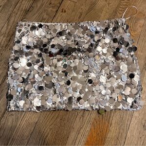 Edikted  Silver Sequin Skirt